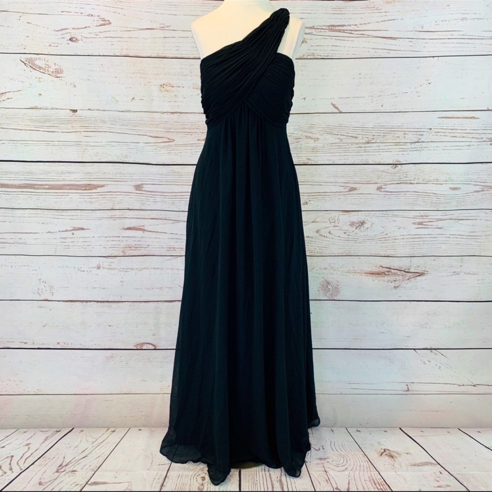 Bill Levkoff Black Grecian Bridesmaid/Formal Dress
